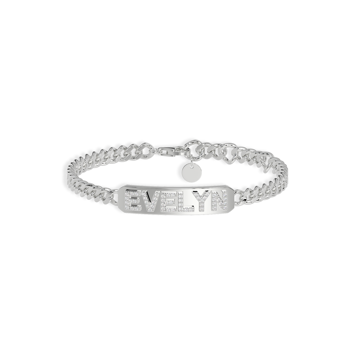 Custom Cuban Link Name Chain - 925 Sterling Silver | Gold/Rhodium Plated | 1-9 Letters with CZ Stones | 6 Sizes