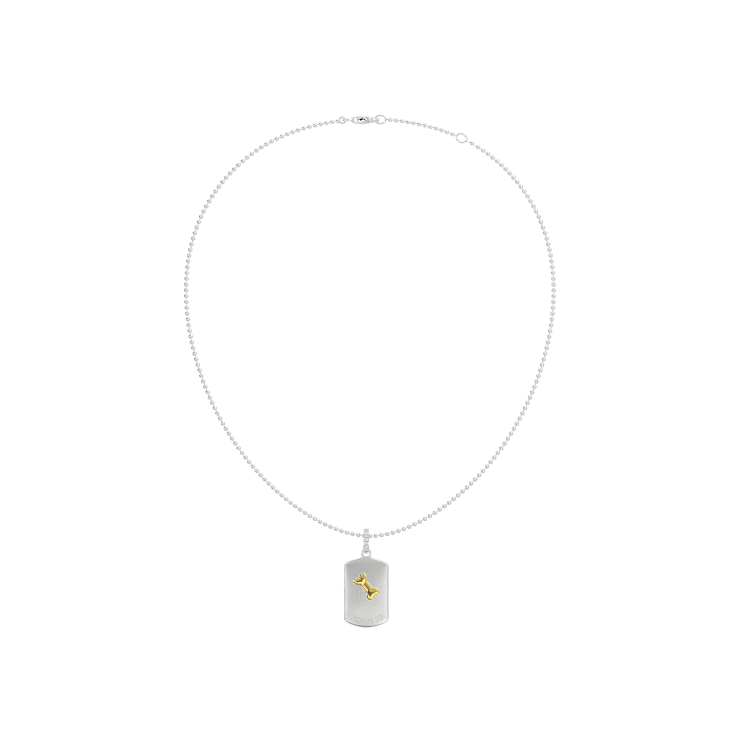 Pet Memorial Necklace - Engravable Sterling Silver Paw Pendant with Cubic Zirconia | Customizable Chain