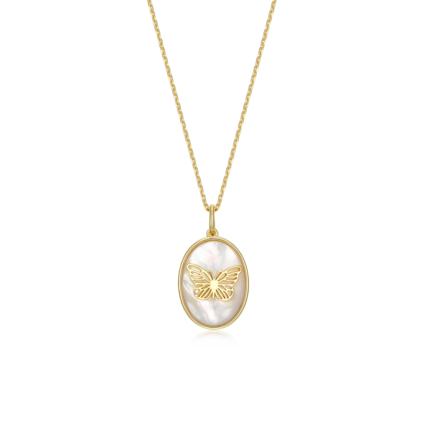 Custom Engraved Butterfly Pearl Shell Locket Necklace - Hold Photos, Sterling Silver Gift