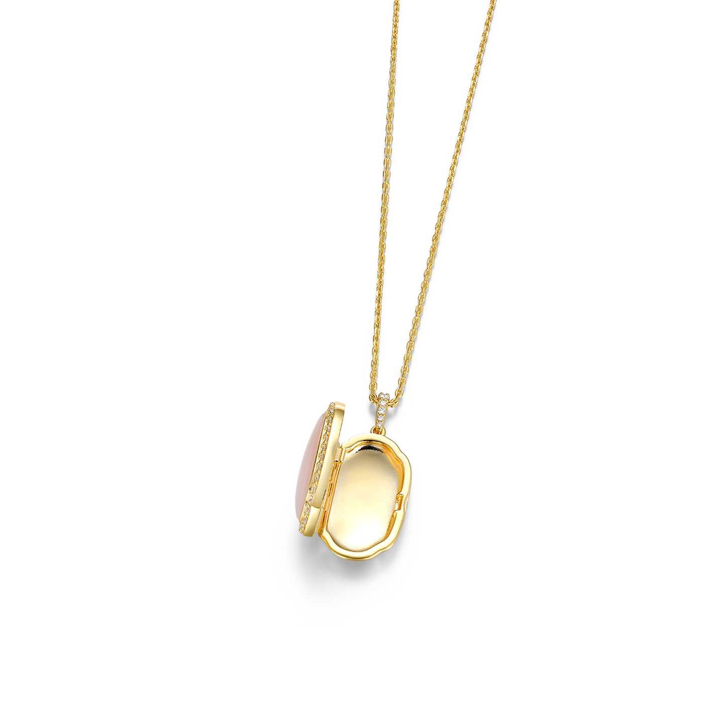 Custom engraved necklace,18K Gold Plated Pearl shell Glow Secret Locket