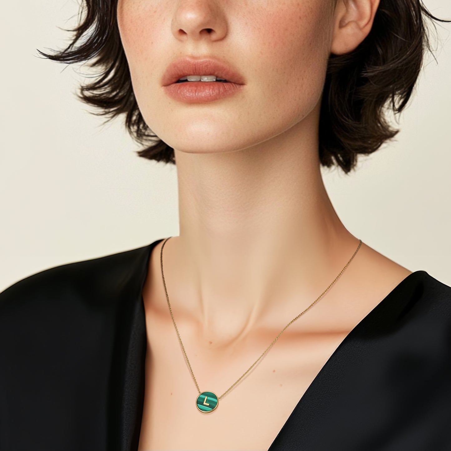 Custom Zodiac & Initial Necklace - 925 Sterling Silver Personalized Pendant with Genuine Gemstone | 18K Gold Plated or Rhodium Silver | Free Engraving