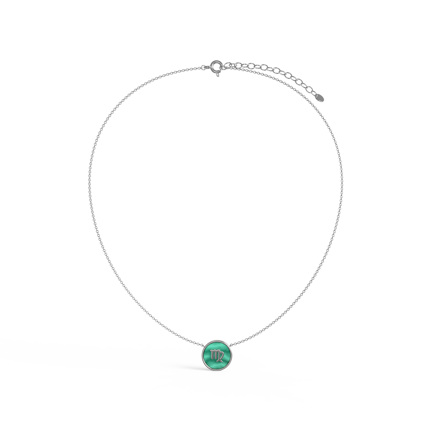 Custom Zodiac & Initial Necklace - 925 Sterling Silver Personalized Pendant with Genuine Gemstone | 18K Gold Plated or Rhodium Silver | Free Engraving