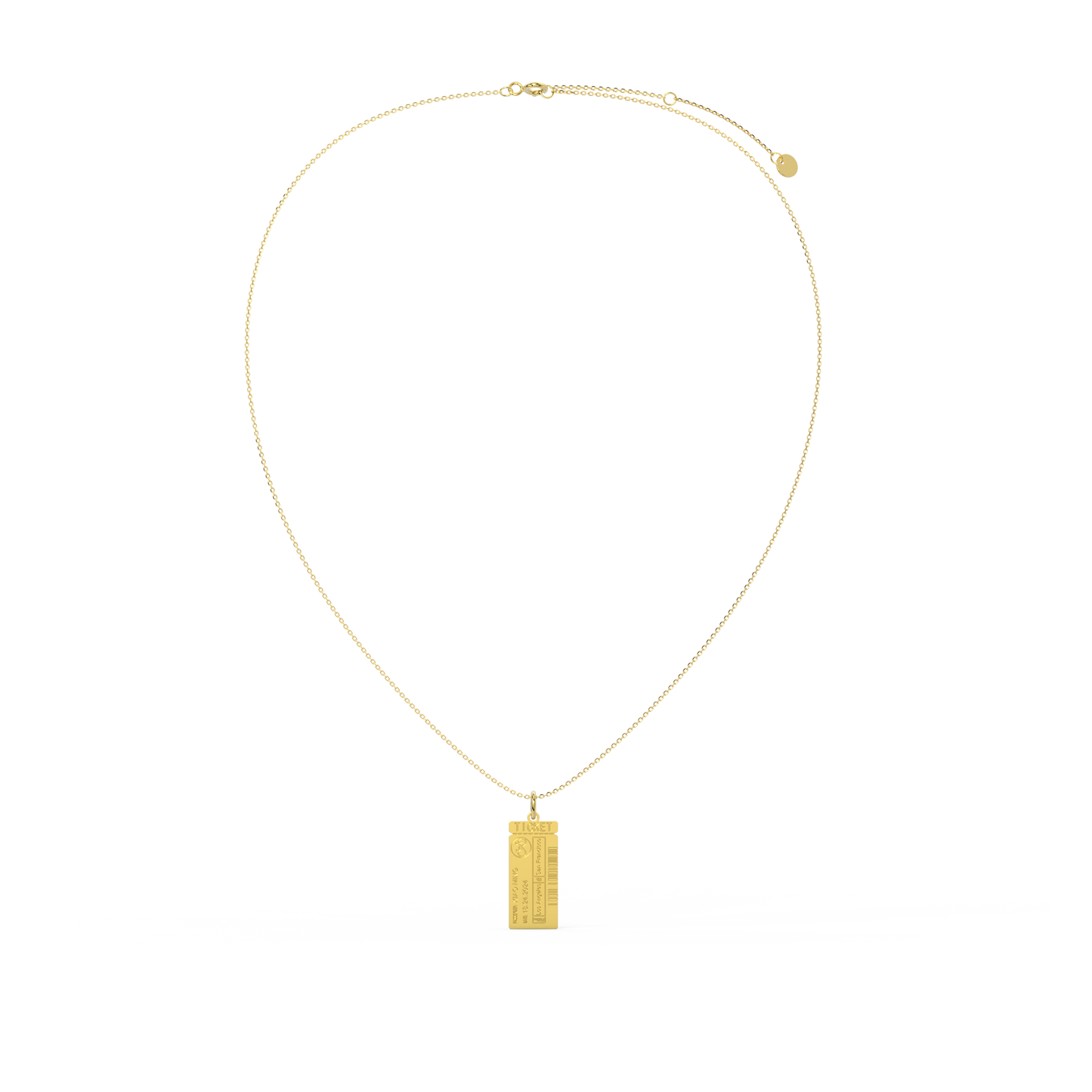 Custom Engraved Boarding Pass Necklace - 925 Sterling Silver, Gold/Rhodium Plated, CZ Stones, Personalized Travel Jewelry Gift