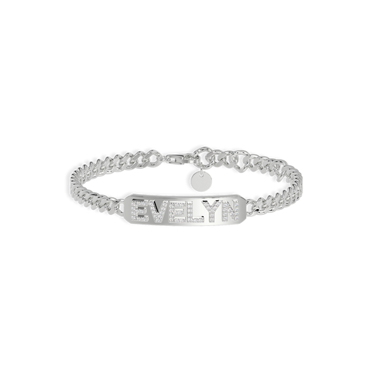 Custom Cuban Link Name Chain - 925 Sterling Silver | Gold/Rhodium Plated | 1-9 Letters with CZ Stones | 6 Sizes