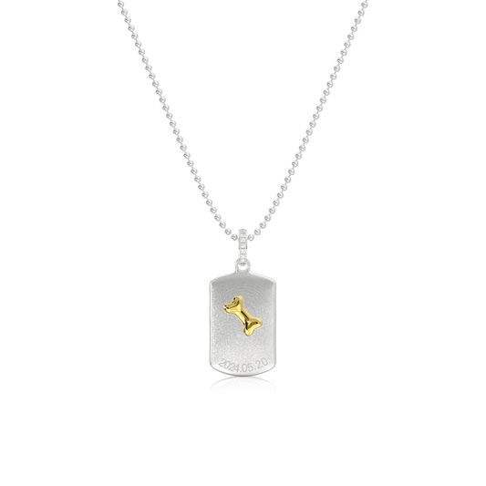 Pet Memorial Necklace - Engravable Sterling Silver Paw Pendant with Cubic Zirconia | Customizable Chain