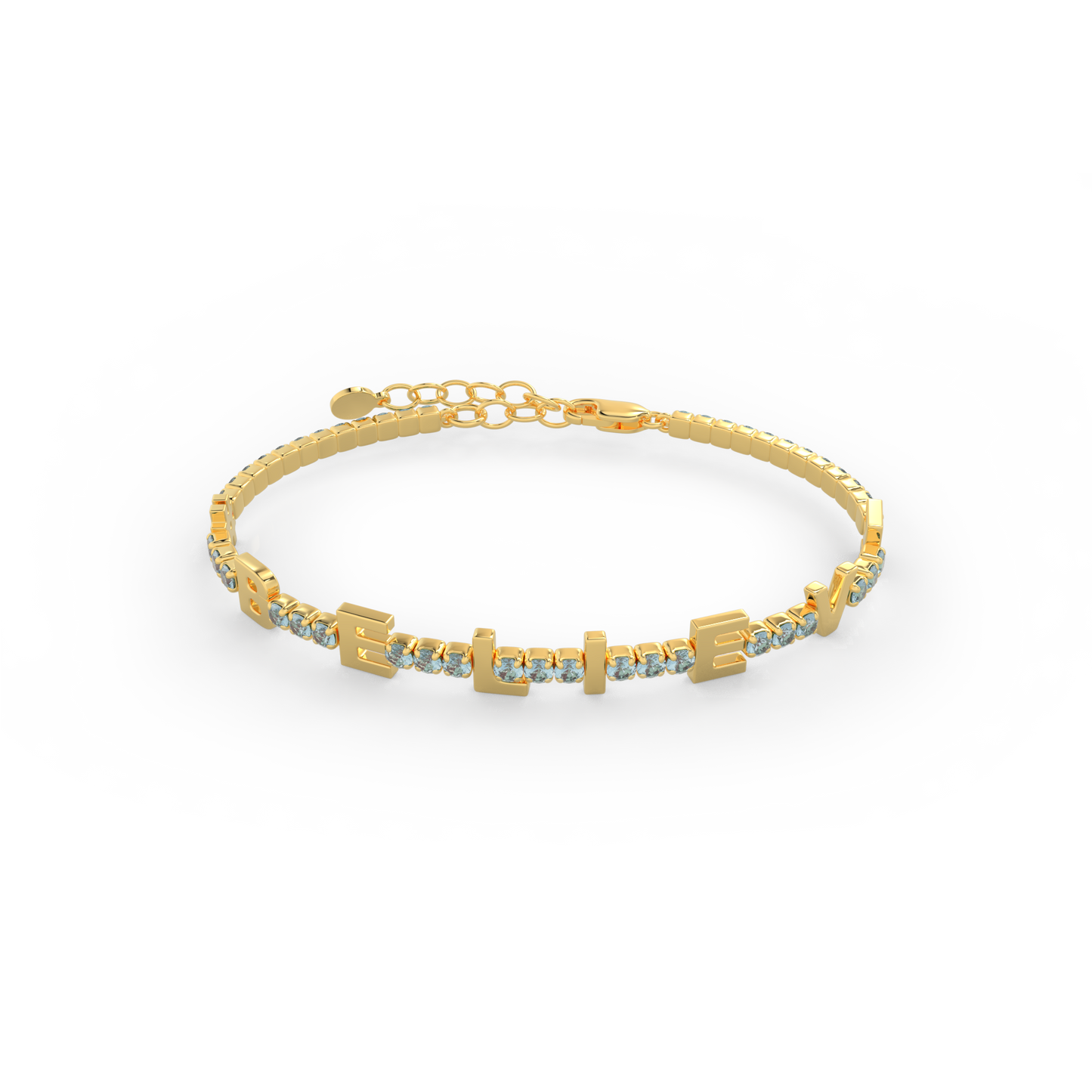 Custom Birthstone Name Bracelet - Personalized Sterling Silver Initial Jewelry with Gemstones, 3 Colors