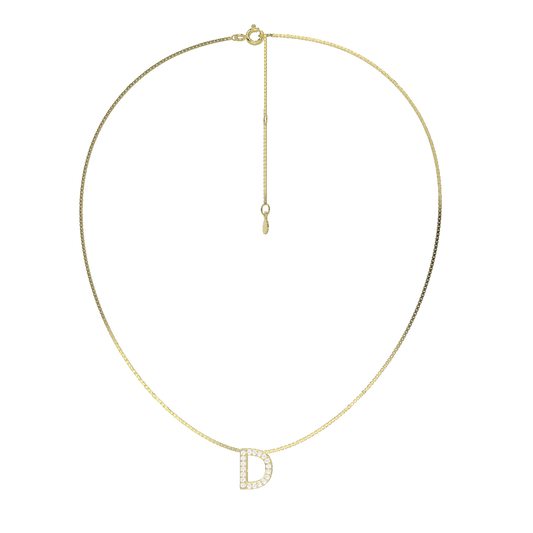 Customized Initial Necklace - 925 Silver w/ 18K Gold & Rhodium Plating