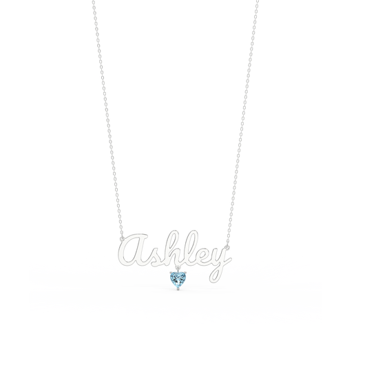 Personalized Birthstone Name Necklace - 925 Silver w/ Gold/Silver (Rhodium) Plating | 12 Stones