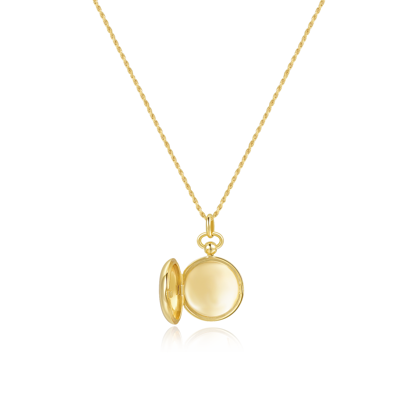 Personalized Round Locket Necklace - Custom Engraved Photo Pendant - 925 Sterling Silver w/ 18K Gold or Rhodium Plating & CZ