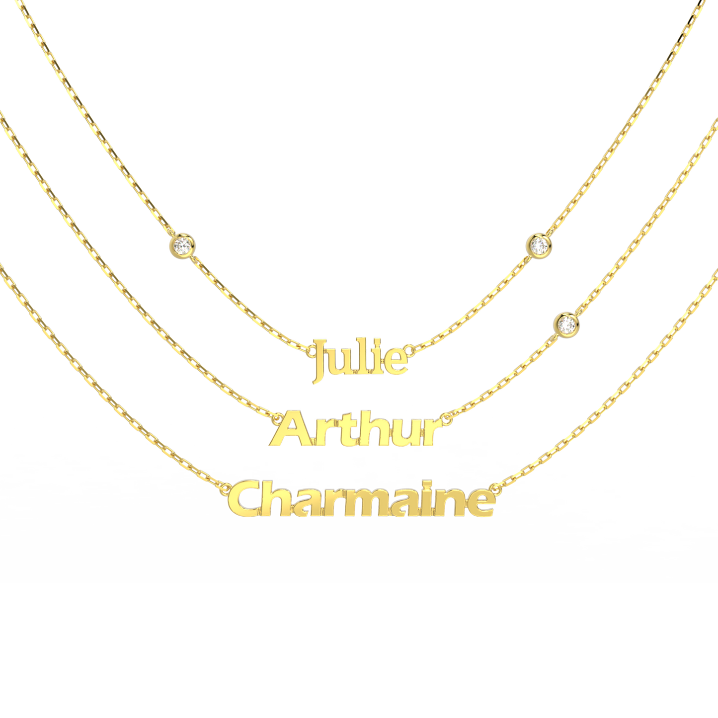 Name Necklace with Emotional Spark SN015A