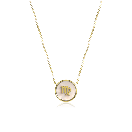 Custom Zodiac Initial Necklace - 925 Silver Pendant with Birthstone | 18K Gold or Rhodium Plated | Free Engraving