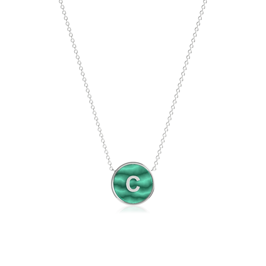 Custom Zodiac & Initial Necklace - 925 Sterling Silver Personalized Pendant with Genuine Gemstone | 18K Gold Plated or Rhodium Silver | Free Engraving