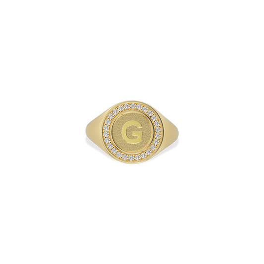 18k Gold or RhodiumPlated Monogram Custom Initial Ring- 925 Sterling Silver, CZ Stone,Gold/Silver (US4-10)